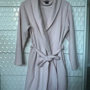 New York & Company Cozy Shawl Collar Robe - Light Blush
